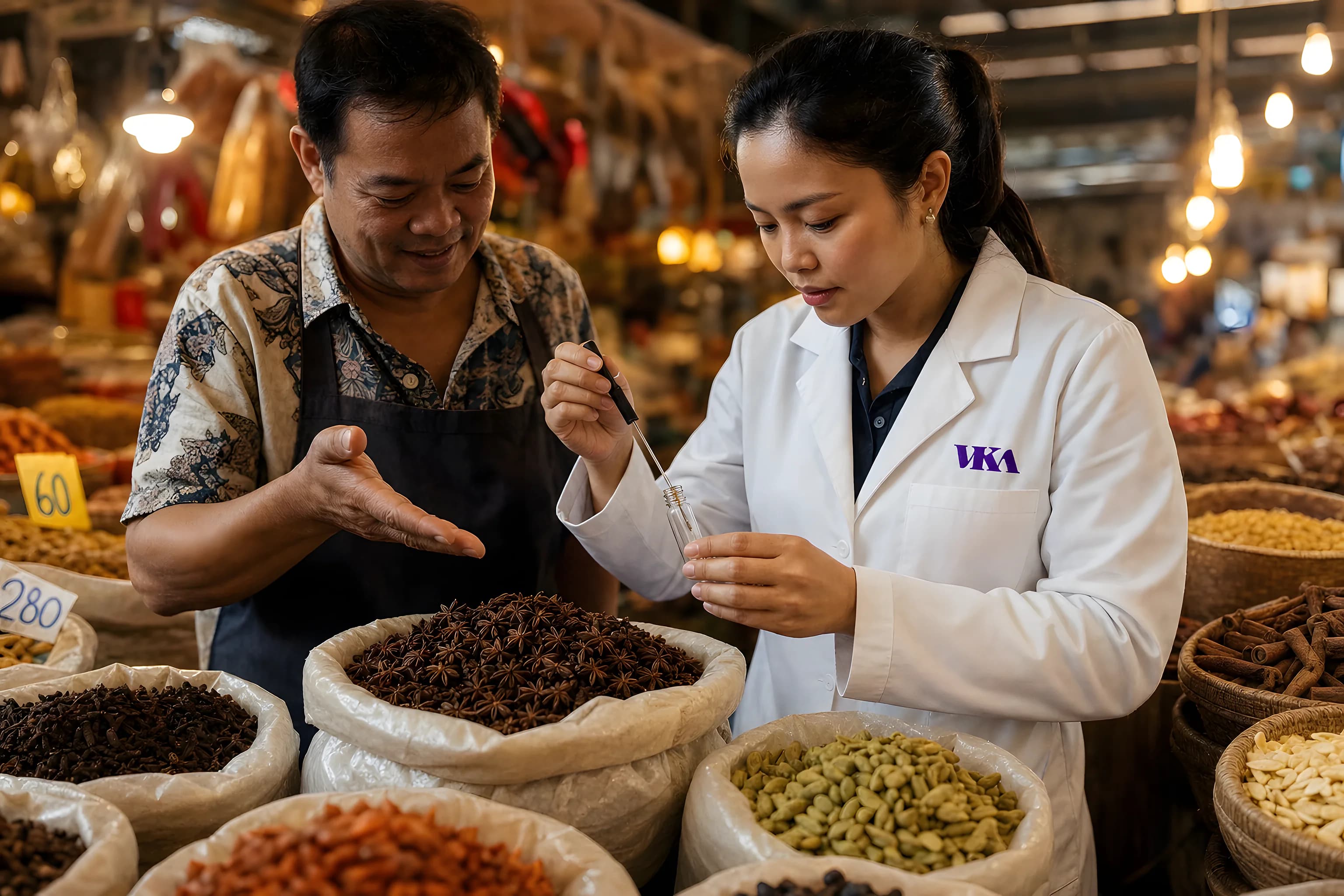 An Asian spice market stall filled with aromatic spices and ingredients, the regional flavour landscape behind the differing taste preferences this data explores