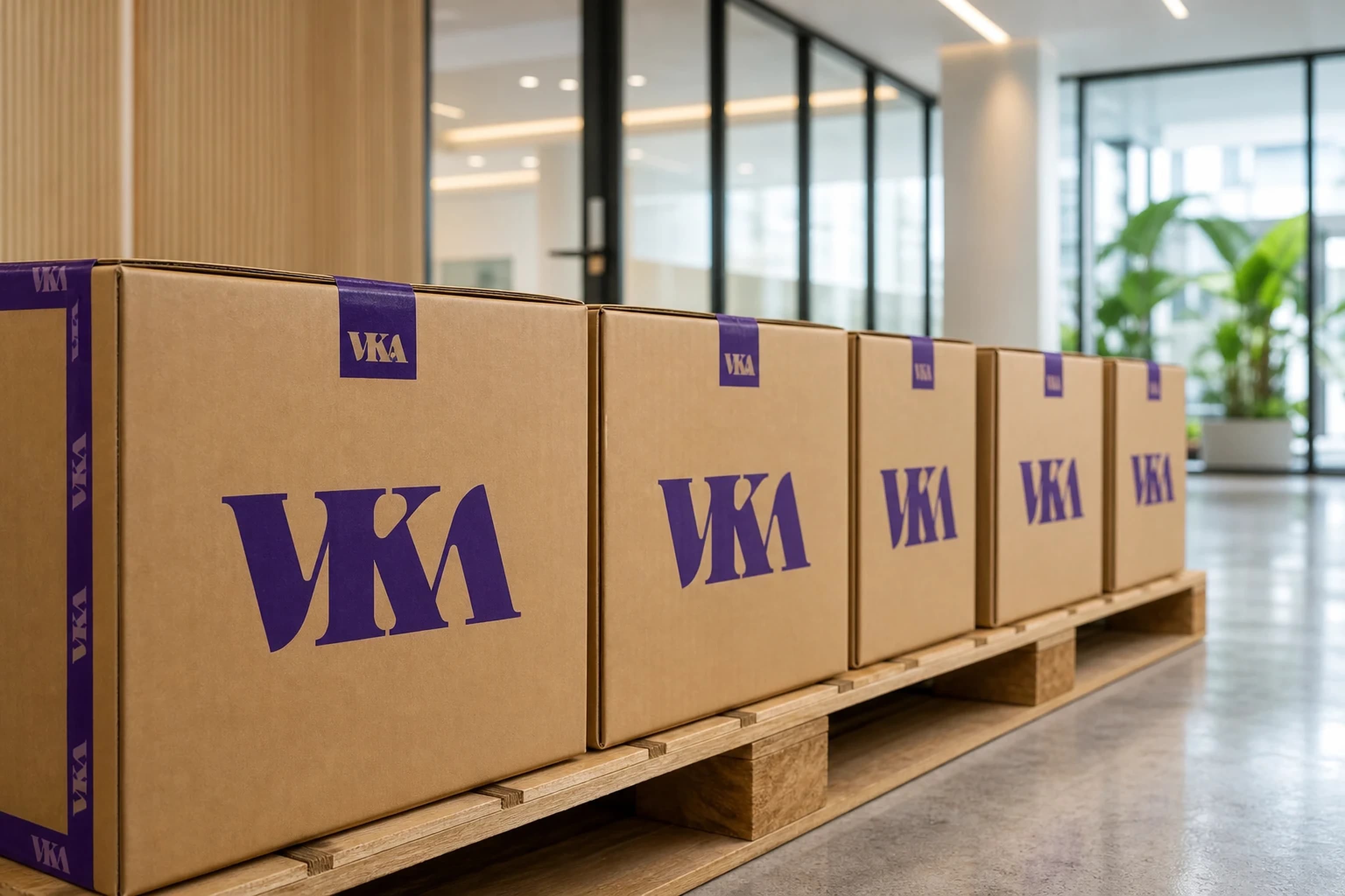 Labelled cartons on the packing line ready for dispatch